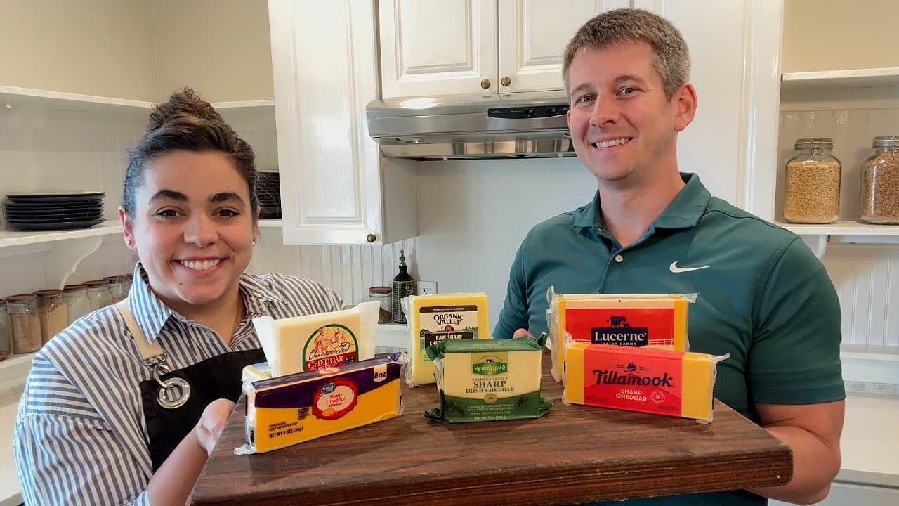 Cover Image for Youtube video: Sharp Cheddar Cheese Blind Taste Test with Josh LIVE!