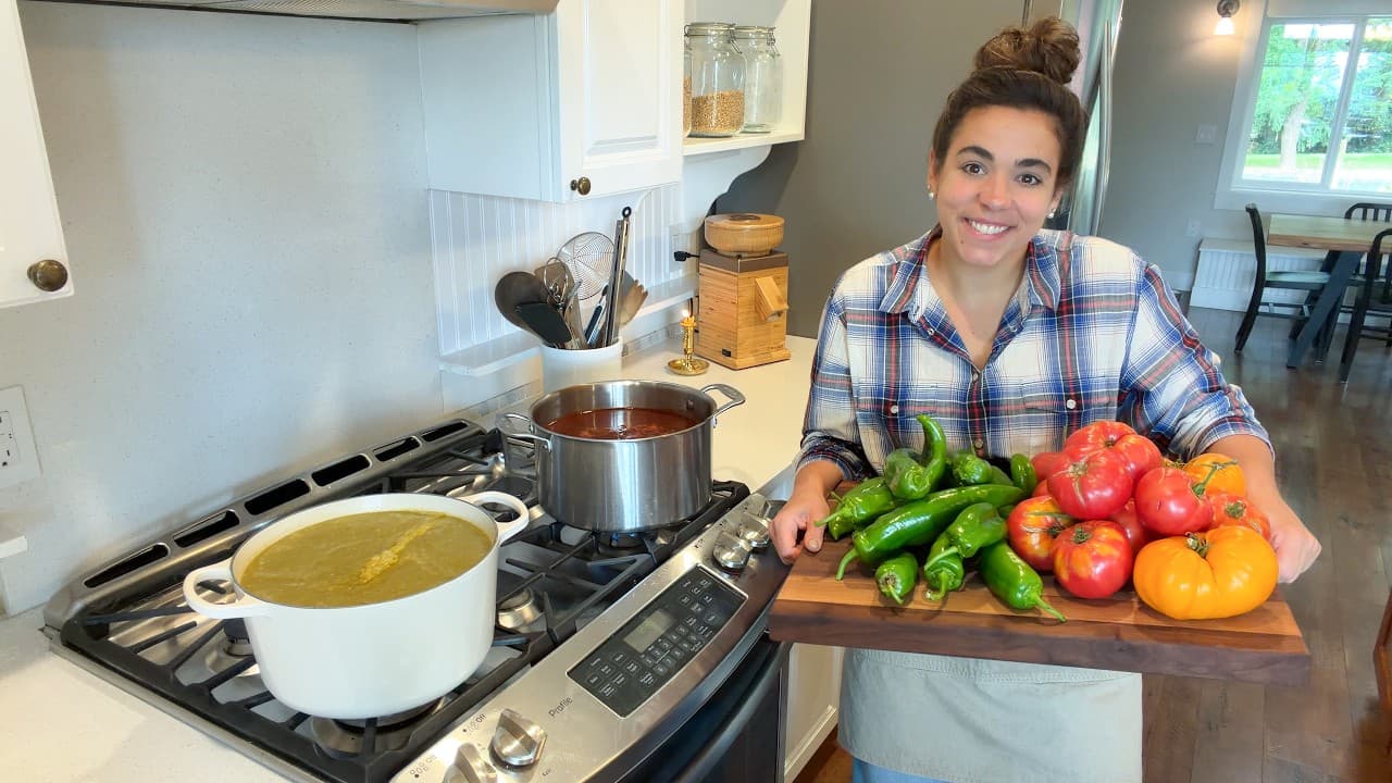 Cover Image for Youtube video: A Year’s Worth of Enchilada Sauce and Salsa Verde + Homemade Tortillas!