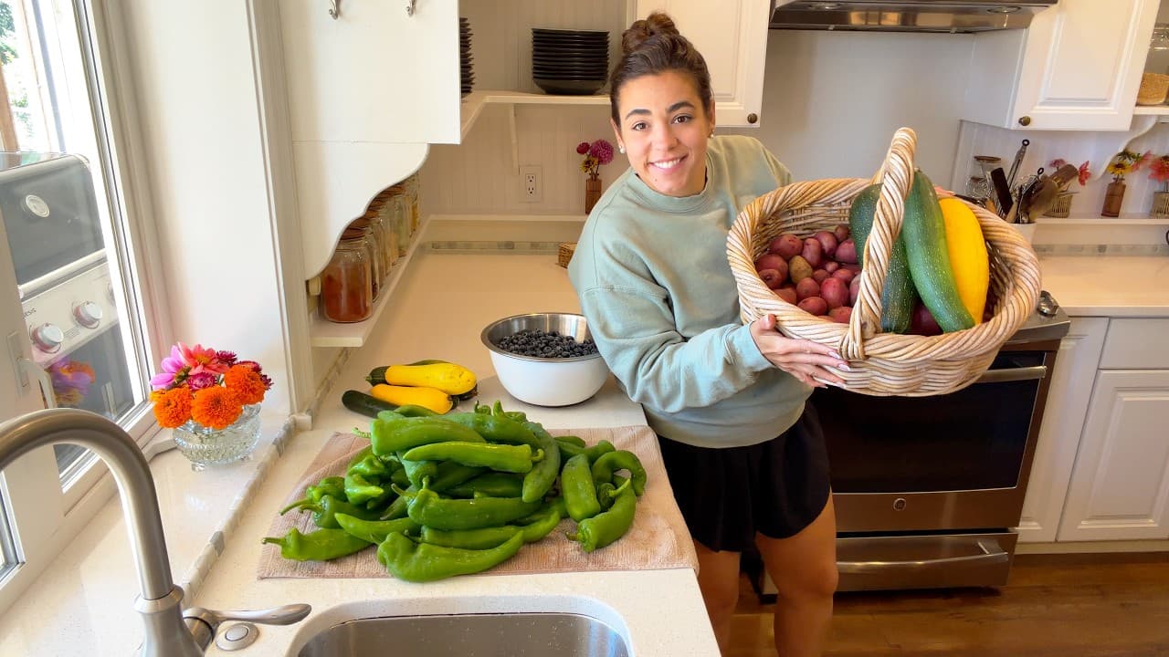 Cover Image for Youtube video: Turning a HUGE Garden Harvest Into Breakfast, Dinner, & Food for Later